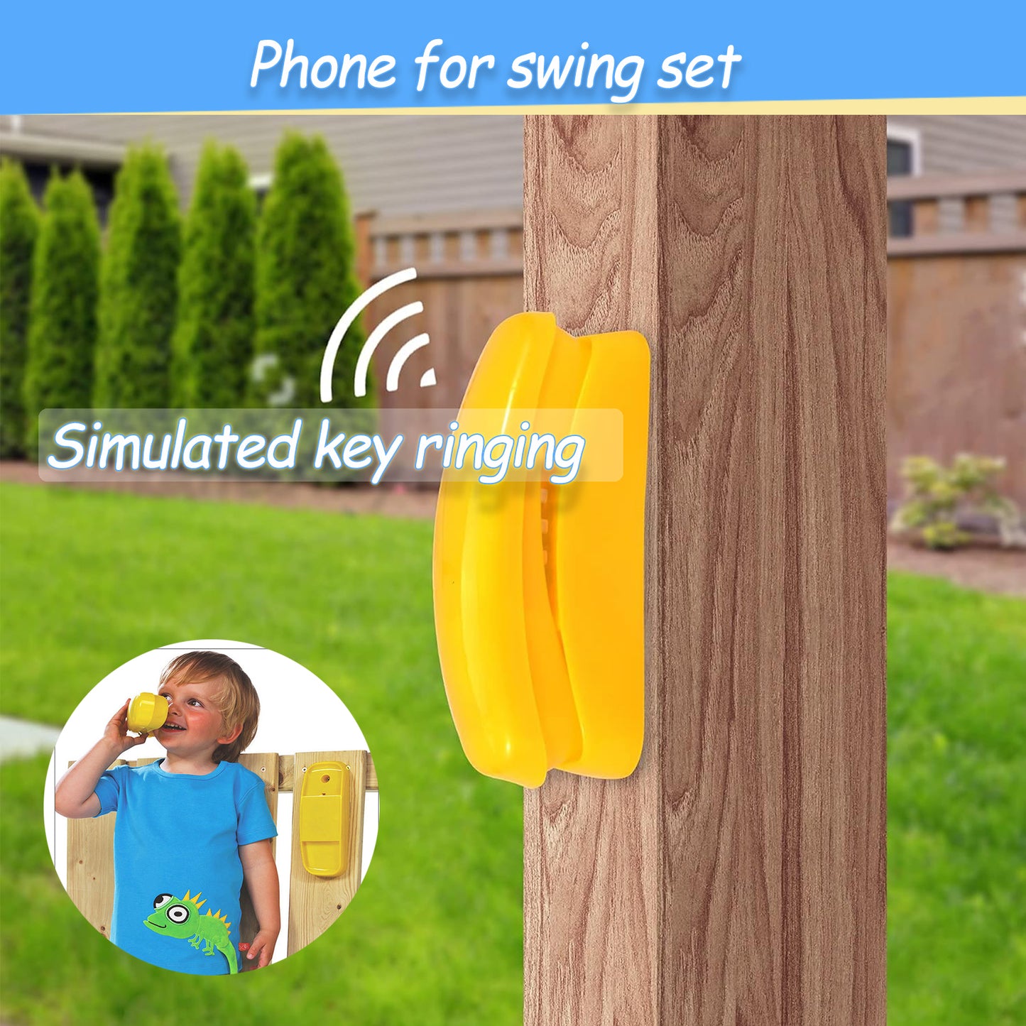 Celawork Playground Accessories for Kids with Pirate Telescope, Telephone and Steering Wheel
