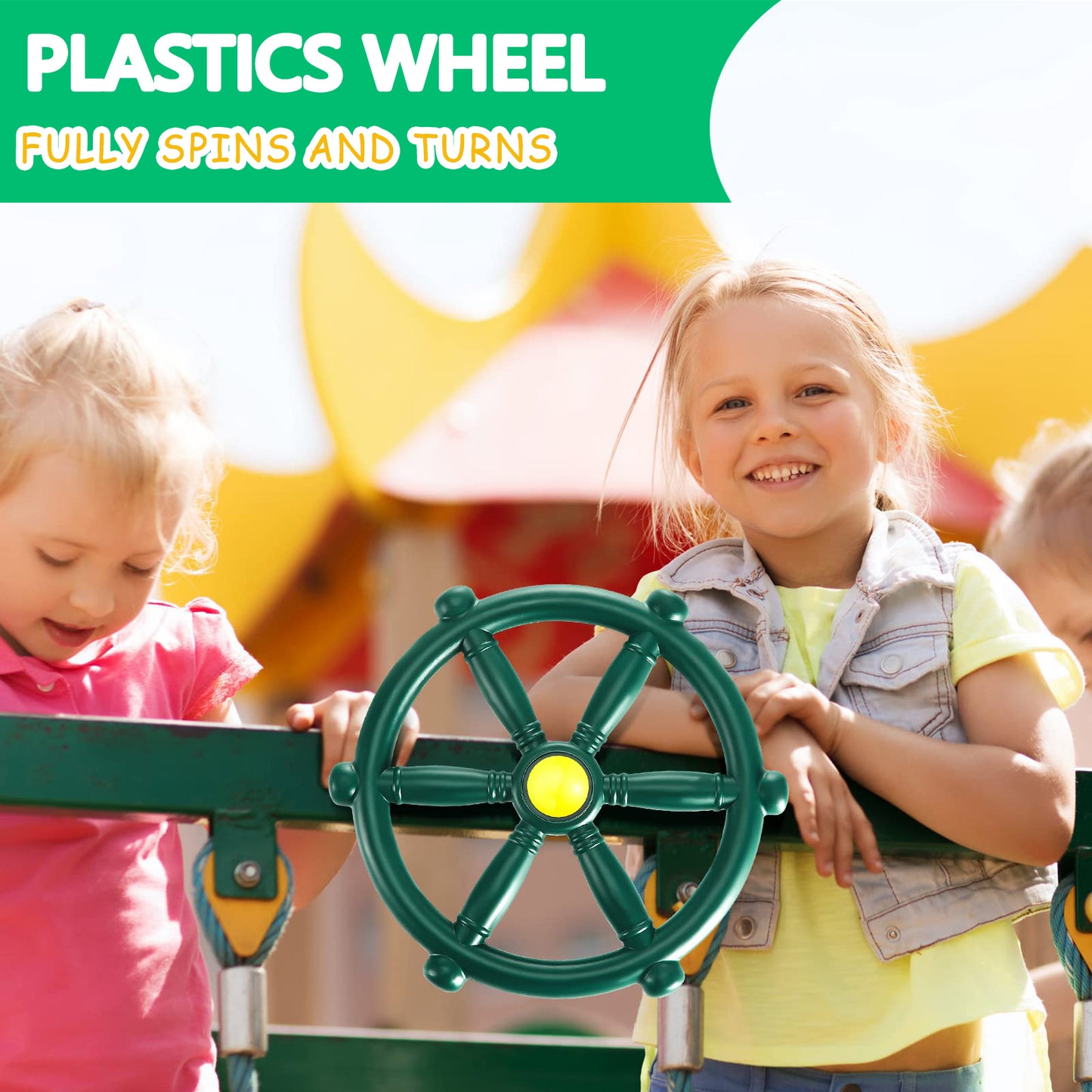 Celawork Playground Accessories for Kids with Pirate Telescope, Telephone and Steering Wheel