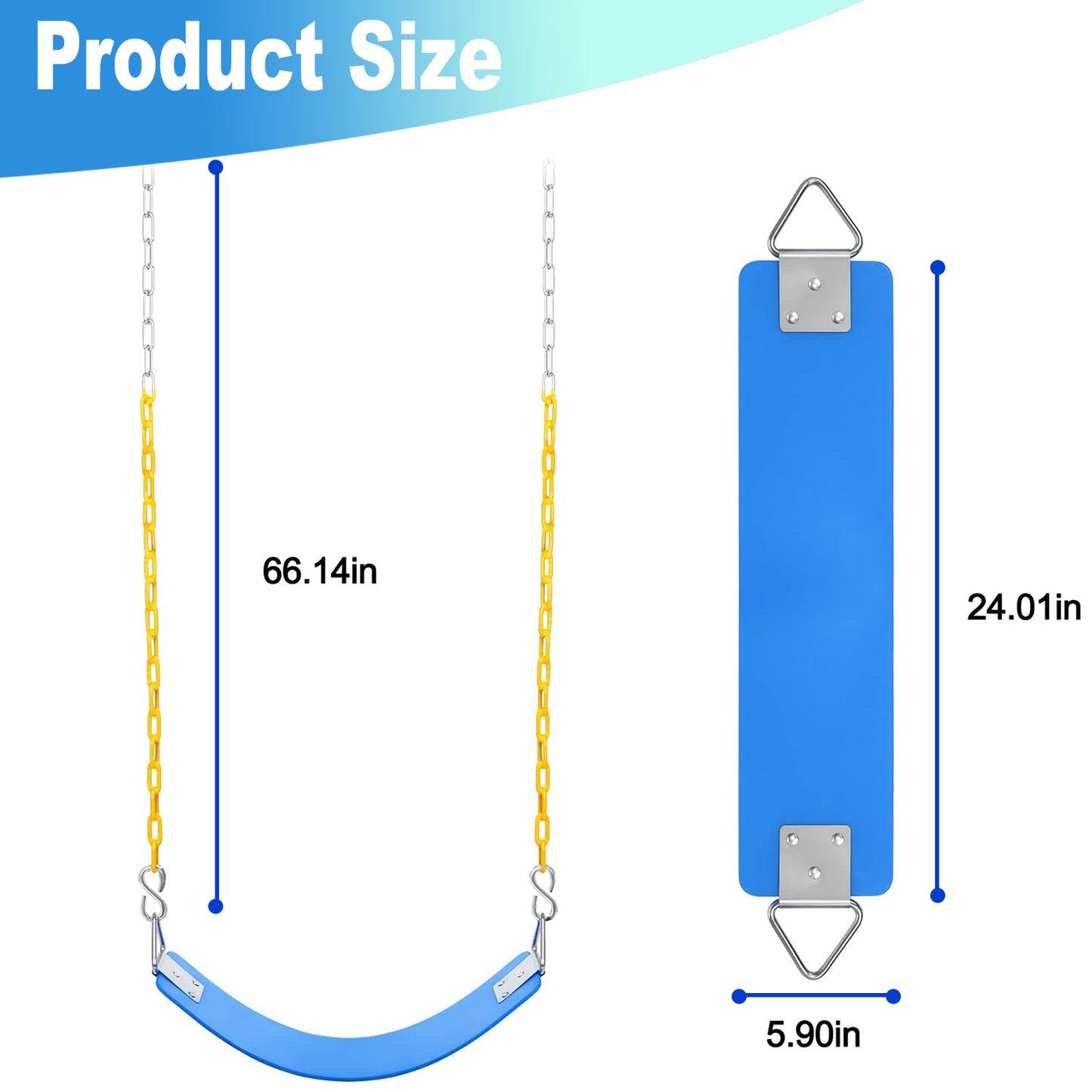Celawork Heavy Duty Swing Seat, Outdoor Child Board U-Swing, for Children and Adults, Blue