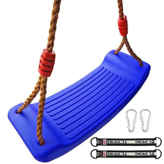 Swing Seat Kids Outdoor with Height Adjustable Rope and Complete Accessories, Plastic Swing for Kids, Swing board, Outdoor Garden Swing Set Accessory Children's 3 Years+
