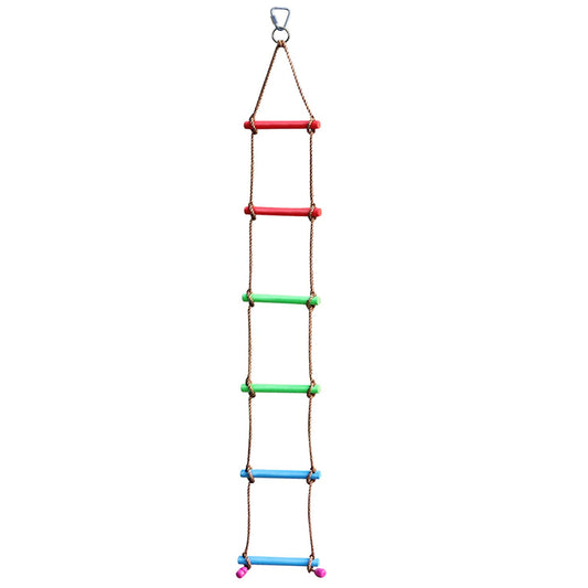 Celawork Rainbow Craft 6.5FT Climbing Rope Ladder Ninja Ladder for Kids - Swing Rope Ladder Ninja Warrior Slackline Ladder, Playground Swing Set