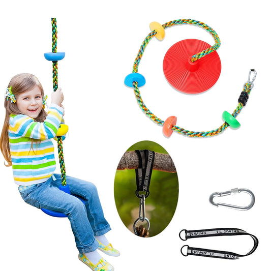 Rope Swings for Kids, climbing Ropes Tree Swing with Platforms and Carabiner for Accessories Playground