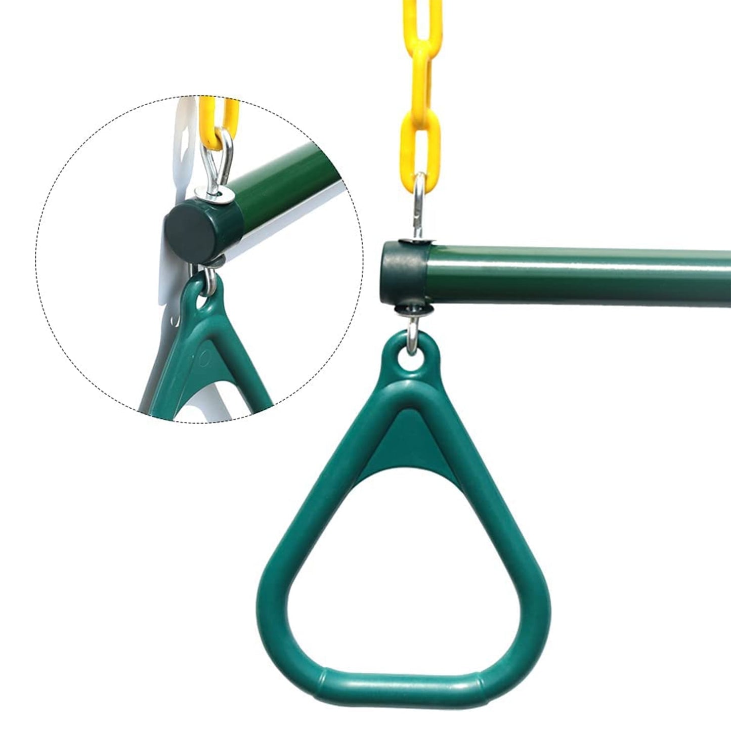 18" Trapeze Swing Bar Rings 48" Heavy Duty Chain Swing Set Accessories with Locking Carabiners Monkey Bars for Backyard, Playground