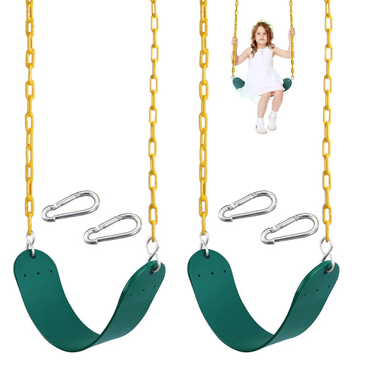 2pcs Heavy Duty Swing Seat Outdoor Child Eva Soft Board U-Swing Garden Swing, with Adjustable Metal Chains to 60", Capacity up to 660lbs/300kg, for Children and Adults