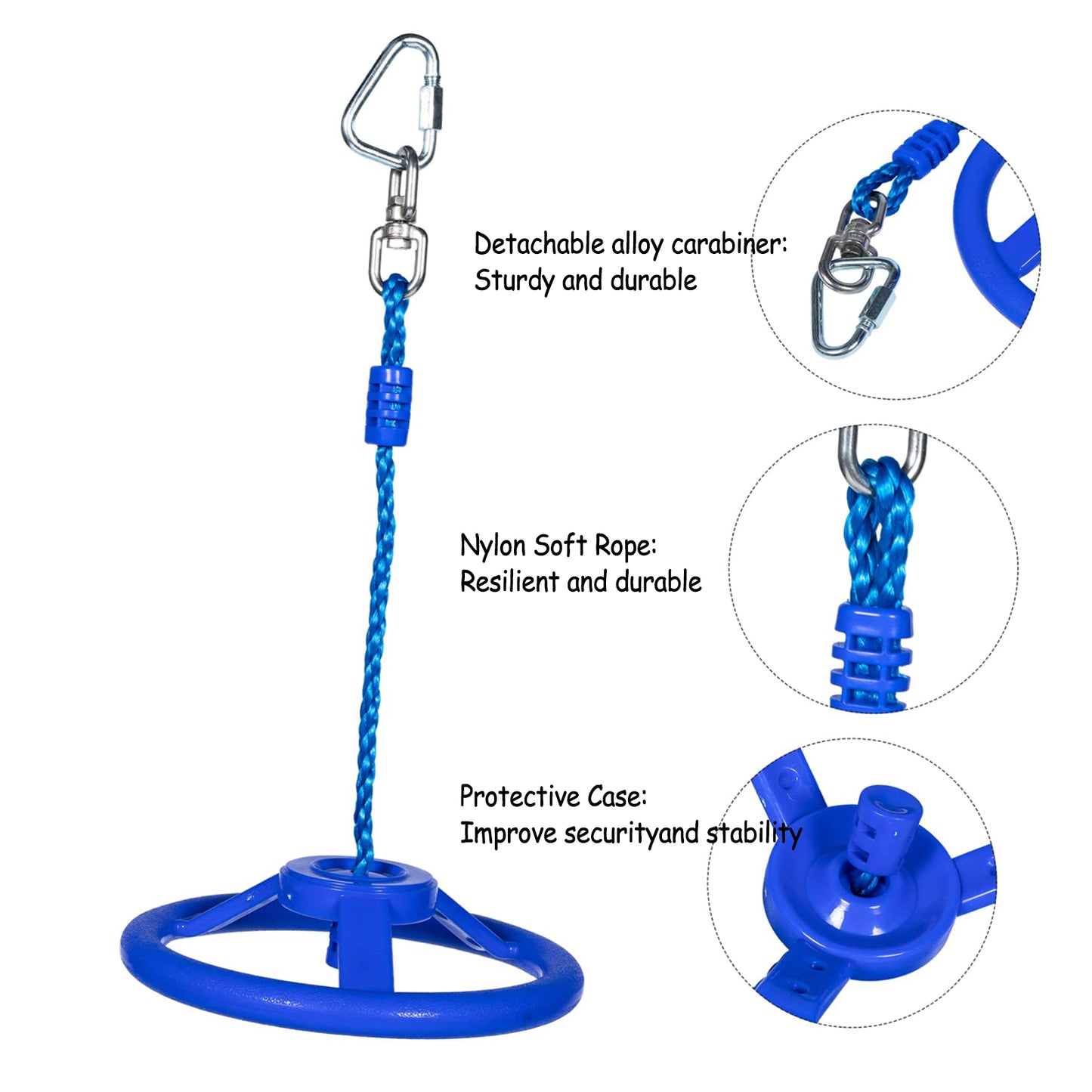 Celawork Warrior Obstacle Course Accessories Ninja Kids Outdoor Play, 5 Ninja Rings, 2 Swing Trapeze Wheels, 2 hanging monkey knots and 2 Monkey Bars